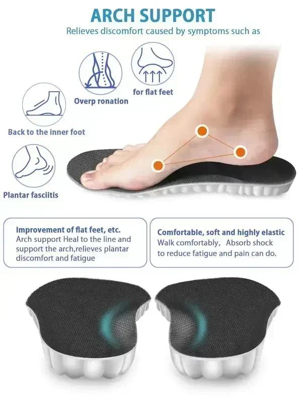 4D Cloud Air Cushion Insoles: Memory Foam Comfort + Acupressure Massage, Sweat-Absorbent Design - OrthoKnee
