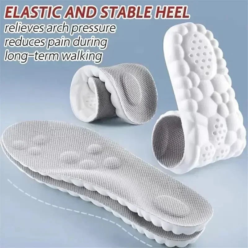 4D Cloud Air Cushion Insoles: Memory Foam Comfort + Acupressure Massage, Sweat-Absorbent Design - OrthoKnee