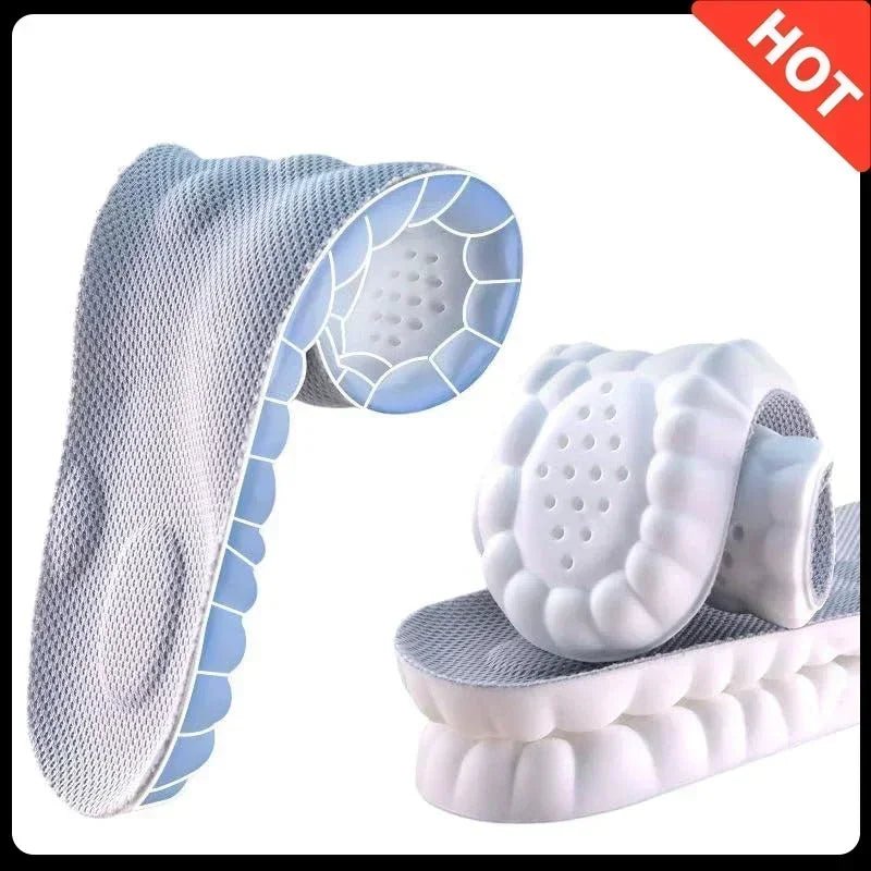 4D Cloud Air Cushion Insoles: Memory Foam Comfort + Acupressure Massage, Sweat-Absorbent Design - OrthoKnee