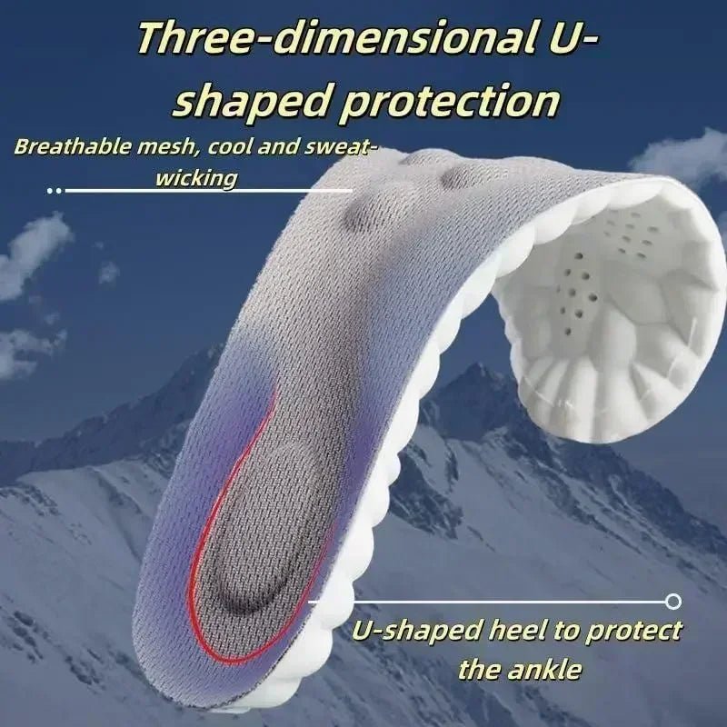 4D Cloud Air Cushion Insoles: Memory Foam Comfort + Acupressure Massage, Sweat-Absorbent Design - OrthoKnee