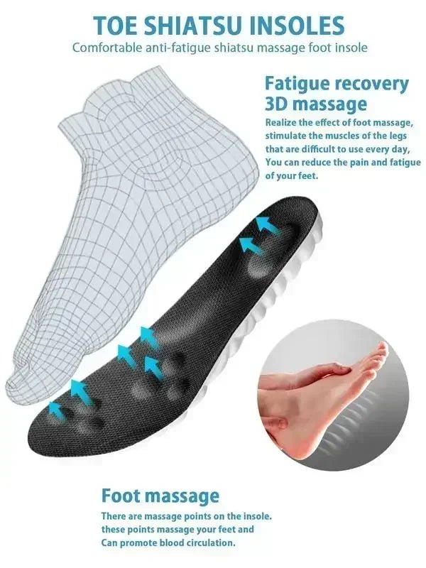 4D Cloud Air Cushion Insoles: Memory Foam Comfort + Acupressure Massage, Sweat-Absorbent Design - OrthoKnee
