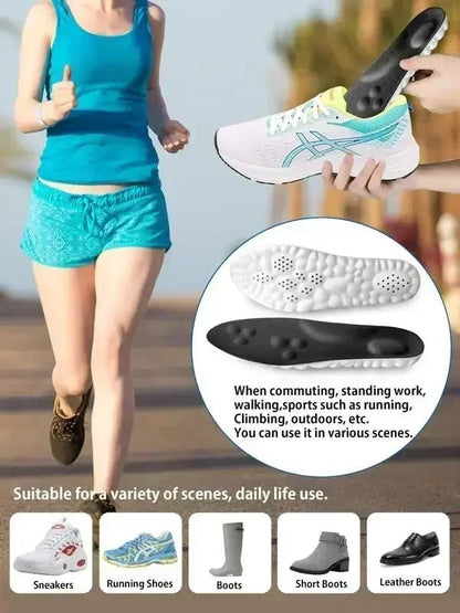 4D Cloud Air Cushion Insoles: Memory Foam Comfort + Acupressure Massage, Sweat-Absorbent Design - OrthoKnee