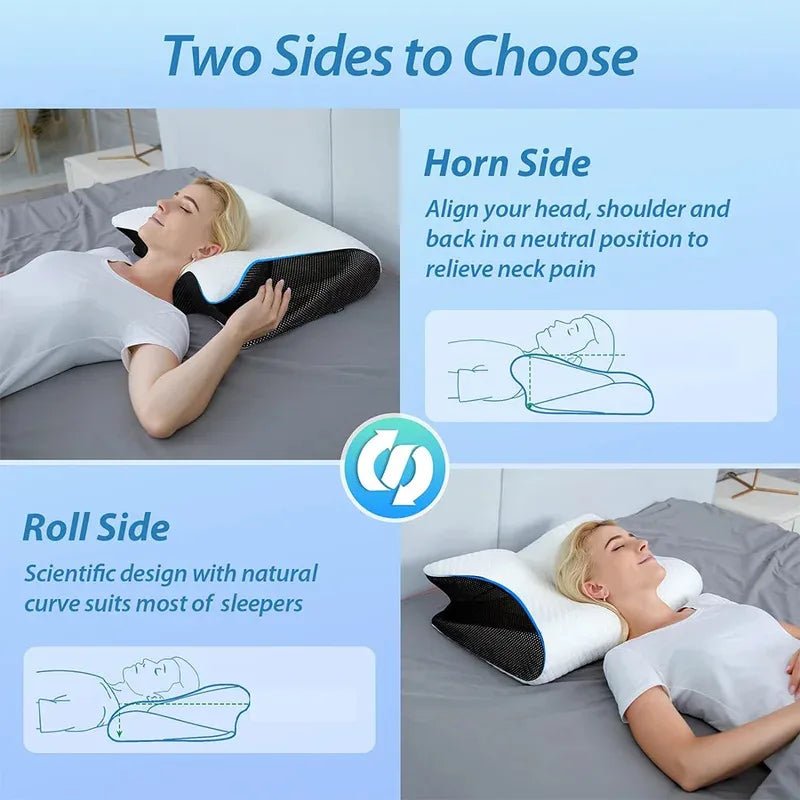 SAHEYER Memory Foam Comfy Sleeping Cervical Pillow, Ergonomic Adjustable Cervical Pillow, Pillows for Side Sleepers Back Sleepers, Orthopedic Pillow for Neck Support, Pillow Good Feeling - OrthoKnee