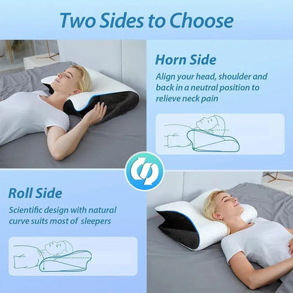 SAHEYER Memory Foam Comfy Sleeping Cervical Pillow, Ergonomic Adjustable Cervical Pillow, Pillows for Side Sleepers Back Sleepers, Orthopedic Pillow for Neck Support, Pillow Good Feeling - OrthoKnee