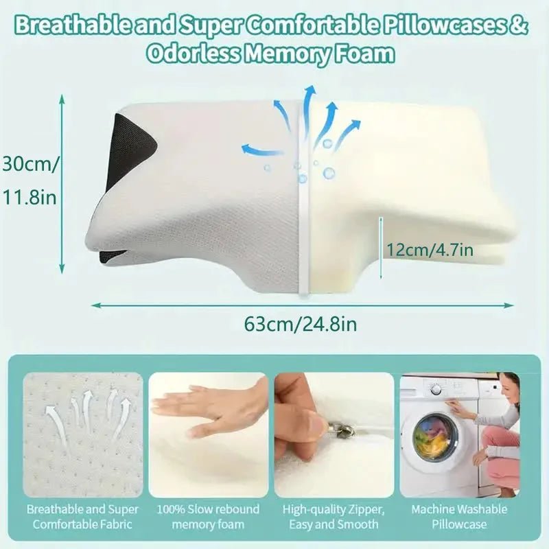SAHEYER Memory Foam Comfy Sleeping Cervical Pillow, Ergonomic Adjustable Cervical Pillow, Pillows for Side Sleepers Back Sleepers, Orthopedic Pillow for Neck Support, Pillow Good Feeling - OrthoKnee