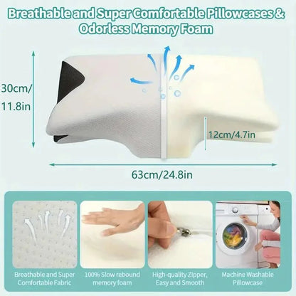 SAHEYER Memory Foam Comfy Sleeping Cervical Pillow, Ergonomic Adjustable Cervical Pillow, Pillows for Side Sleepers Back Sleepers, Orthopedic Pillow for Neck Support, Pillow Good Feeling - OrthoKnee